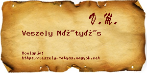 Veszely Mátyás névjegykártya